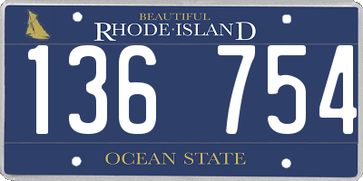 RI license plate 136754