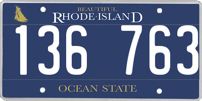 RI license plate 136763