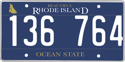 RI license plate 136764