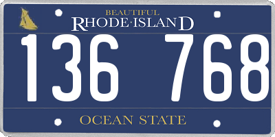 RI license plate 136768