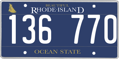 RI license plate 136770