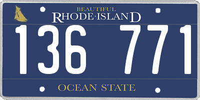 RI license plate 136771