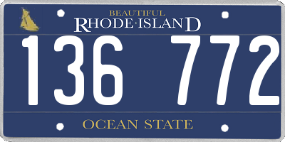 RI license plate 136772