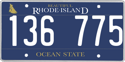 RI license plate 136775