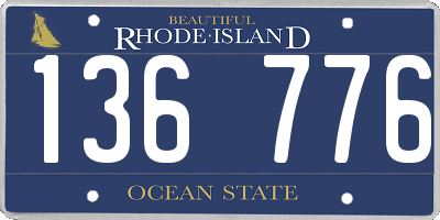 RI license plate 136776