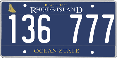 RI license plate 136777