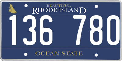 RI license plate 136780