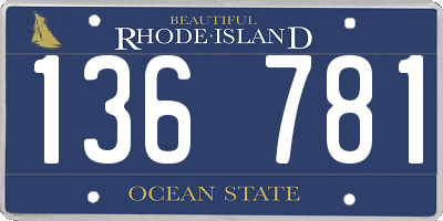 RI license plate 136781