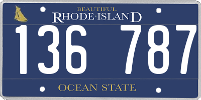 RI license plate 136787