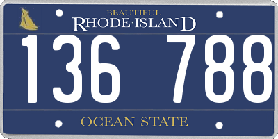 RI license plate 136788