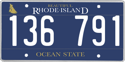 RI license plate 136791