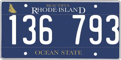RI license plate 136793
