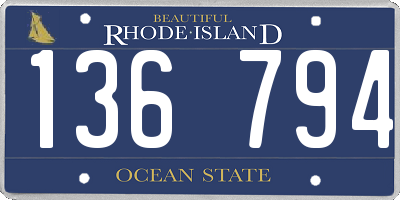 RI license plate 136794