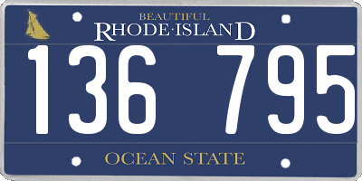 RI license plate 136795