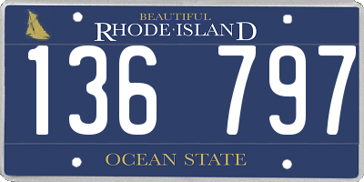 RI license plate 136797