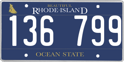 RI license plate 136799