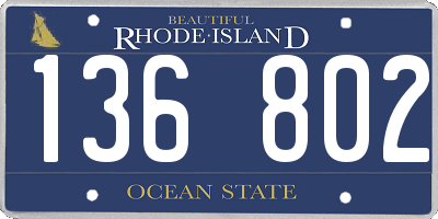 RI license plate 136802