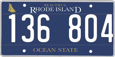RI license plate 136804