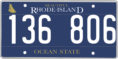 RI license plate 136806