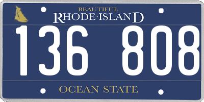 RI license plate 136808