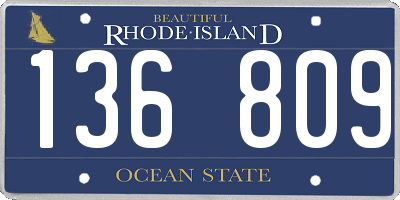 RI license plate 136809