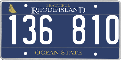 RI license plate 136810