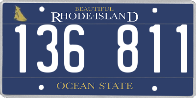 RI license plate 136811