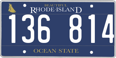 RI license plate 136814