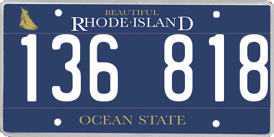 RI license plate 136818