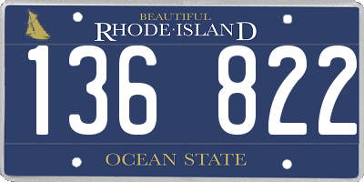 RI license plate 136822