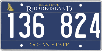 RI license plate 136824