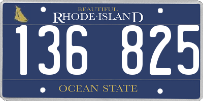 RI license plate 136825