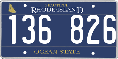 RI license plate 136826
