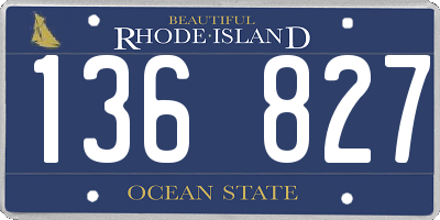 RI license plate 136827
