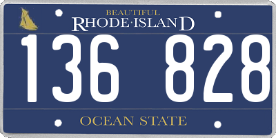 RI license plate 136828