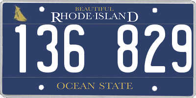RI license plate 136829