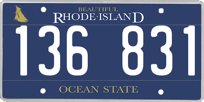 RI license plate 136831