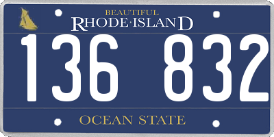 RI license plate 136832