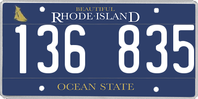 RI license plate 136835