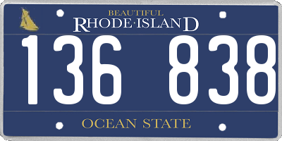 RI license plate 136838