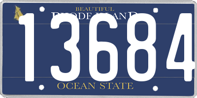 RI license plate 13684