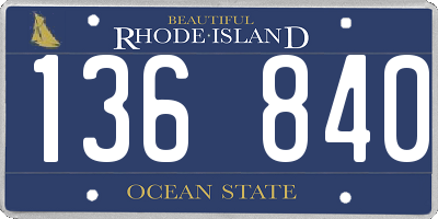 RI license plate 136840