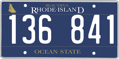 RI license plate 136841