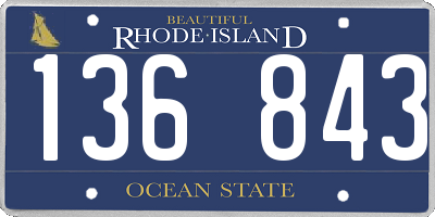 RI license plate 136843