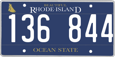 RI license plate 136844