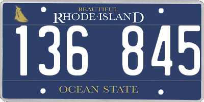RI license plate 136845