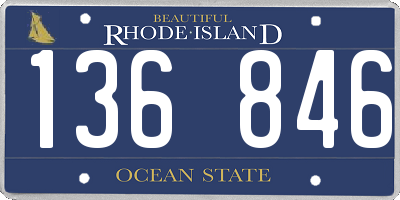 RI license plate 136846