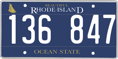 RI license plate 136847