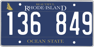 RI license plate 136849