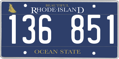 RI license plate 136851
